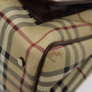 BURBERRY Nova Check Hand Bag PVC Beige Auth 94233-14