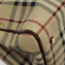 BURBERRY Nova Check Hand Bag PVC Beige Auth 94233-15