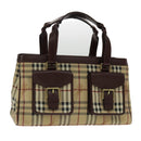 BURBERRY Nova Check Hand Bag PVC Beige Auth 94233-1