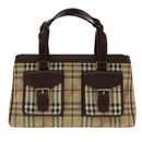 BURBERRY Nova Check Hand Bag PVC Beige Auth 94233-13