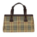 BURBERRY Nova Check Hand Bag PVC Beige Auth 94233-2