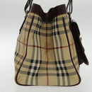 BURBERRY Nova Check Hand Bag PVC Beige Auth 94233-4