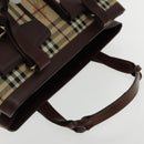 BURBERRY Nova Check Hand Bag PVC Beige Auth 94233-6