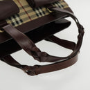 BURBERRY Nova Check Hand Bag PVC Beige Auth 94233-7