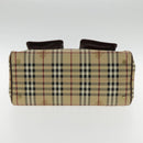 BURBERRY Nova Check Hand Bag PVC Beige Auth 94233-5