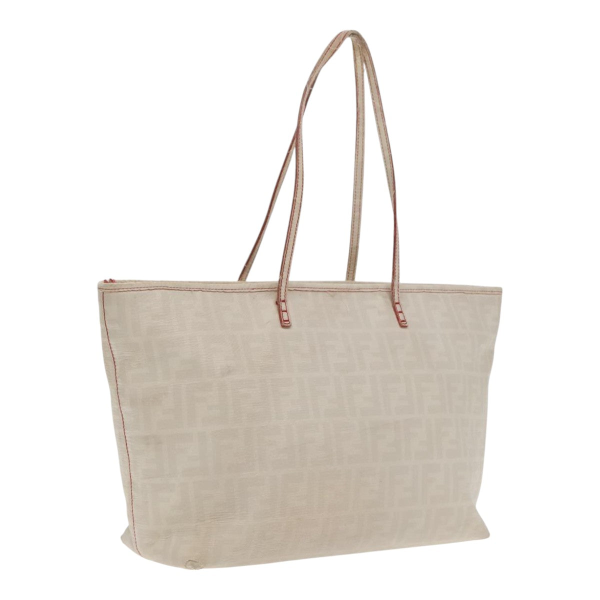 FENDI Zucca Canvas Tote Bag White Auth 94234