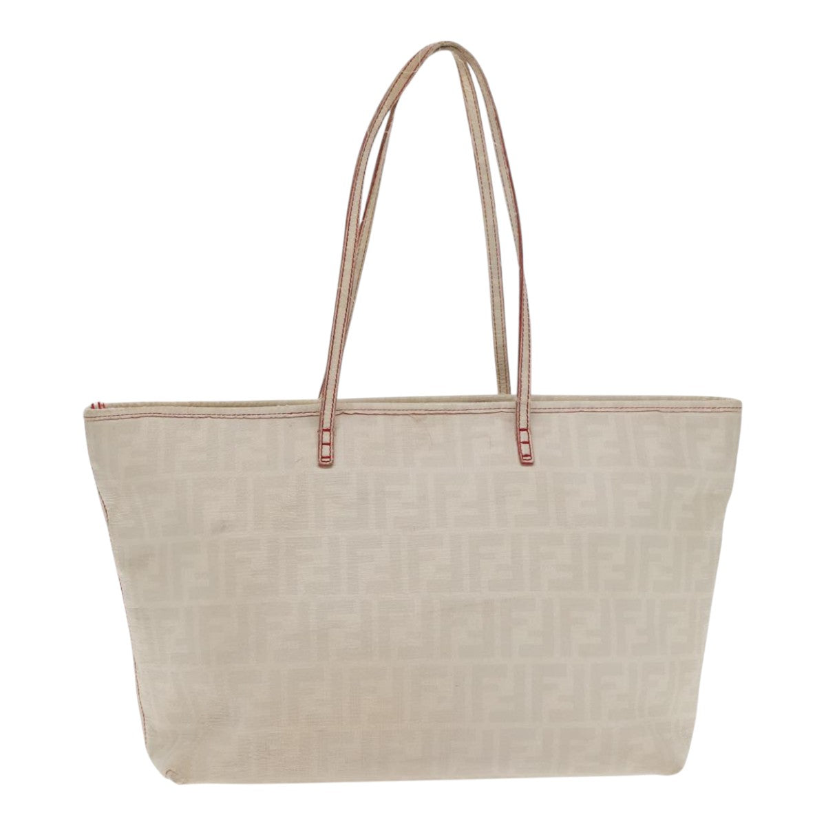 FENDI Zucca Canvas Tote Bag White Auth 94234