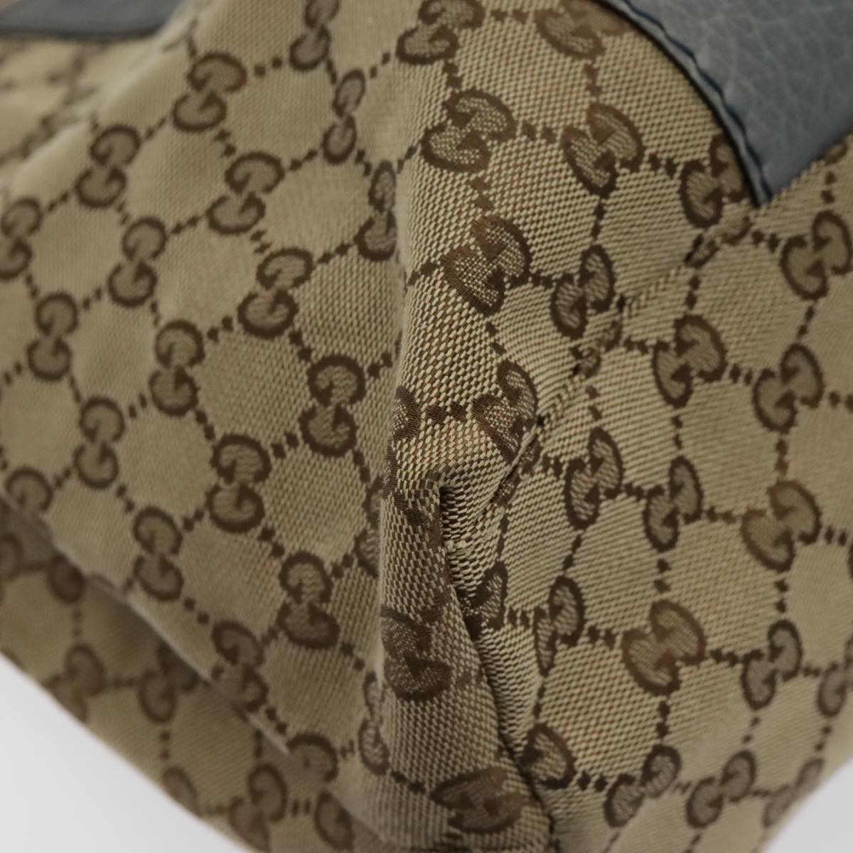 GUCCI GG Canvas Tote Bag Beige Silver 232947 Auth 94239