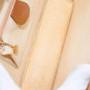 GUCCI Hand Bag Leather 2way Brown White gold Auth 94243-16