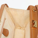 GUCCI Hand Bag Leather 2way Brown White gold Auth 94243-17