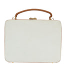 GUCCI Hand Bag Leather 2way Brown White gold Auth 94243-2