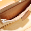 GUCCI Hand Bag Leather 2way Brown White gold Auth 94243-20