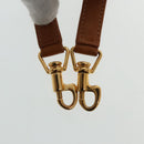 GUCCI Hand Bag Leather 2way Brown White gold Auth 94243-23