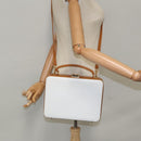 GUCCI Hand Bag Leather 2way Brown White gold Auth 94243-24