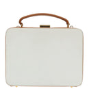 GUCCI Hand Bag Leather 2way Brown White gold Auth 94243-3