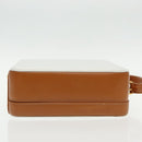 GUCCI Hand Bag Leather 2way Brown White gold Auth 94243-4