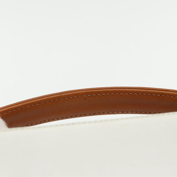 GUCCI Hand Bag Leather 2way Brown White gold Auth 94243