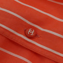 CHANEL Shirt Cotton Orange CC Auth 94245AM-13