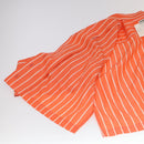 CHANEL Shirt Cotton Orange CC Auth 94245AM-16