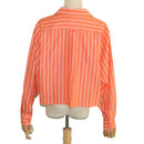 CHANEL Shirt Cotton Orange CC Auth 94245AM-3