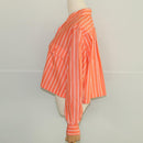 CHANEL Shirt Cotton Orange CC Auth 94245AM-4