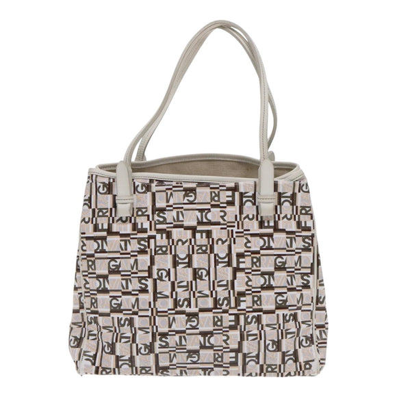 Salvatore Ferragamo Tote Bag Leather White Silver Auth 94246