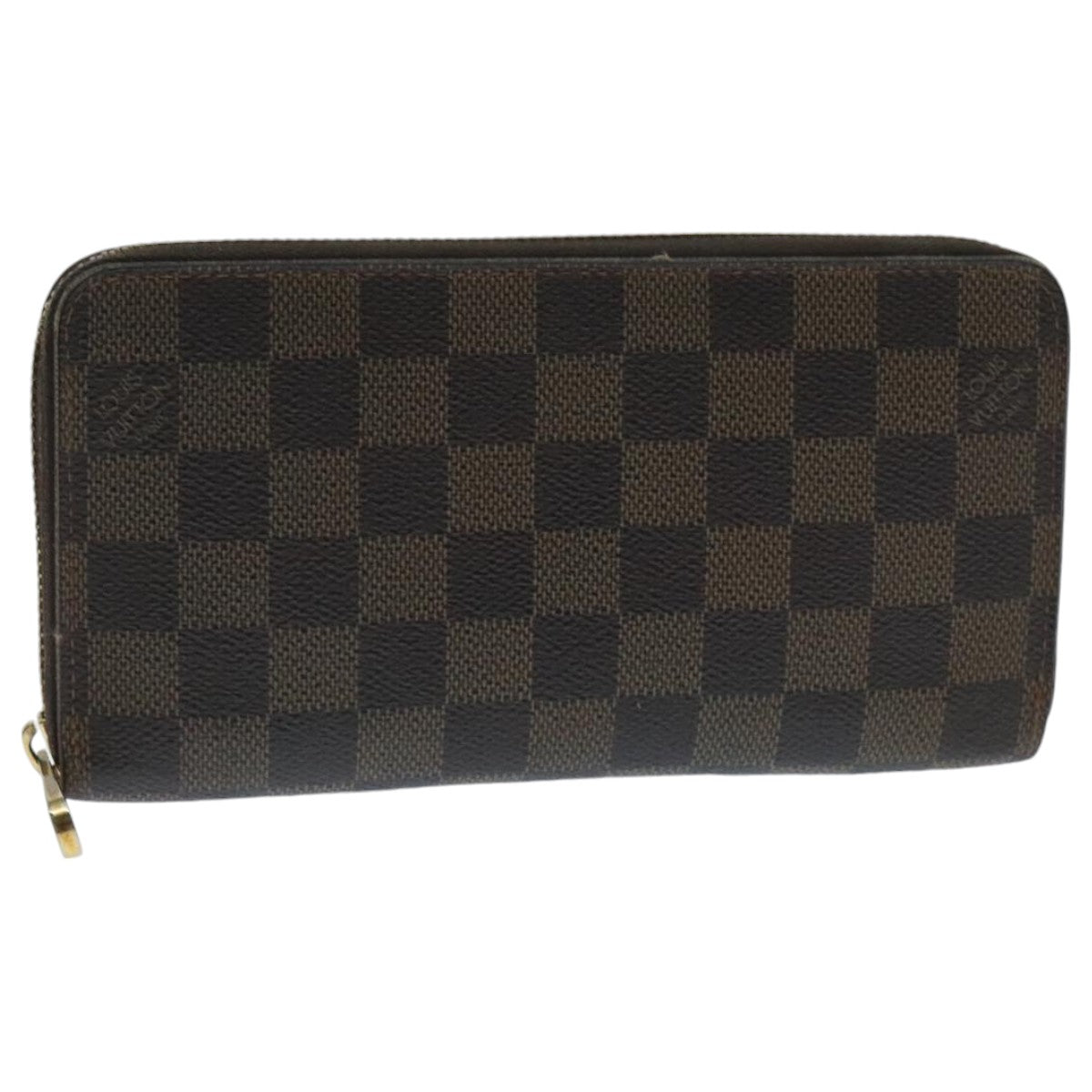 LOUIS VUITTON Damier Ebene Zippy Wallet Long Wallet N41661 LV Auth 94256