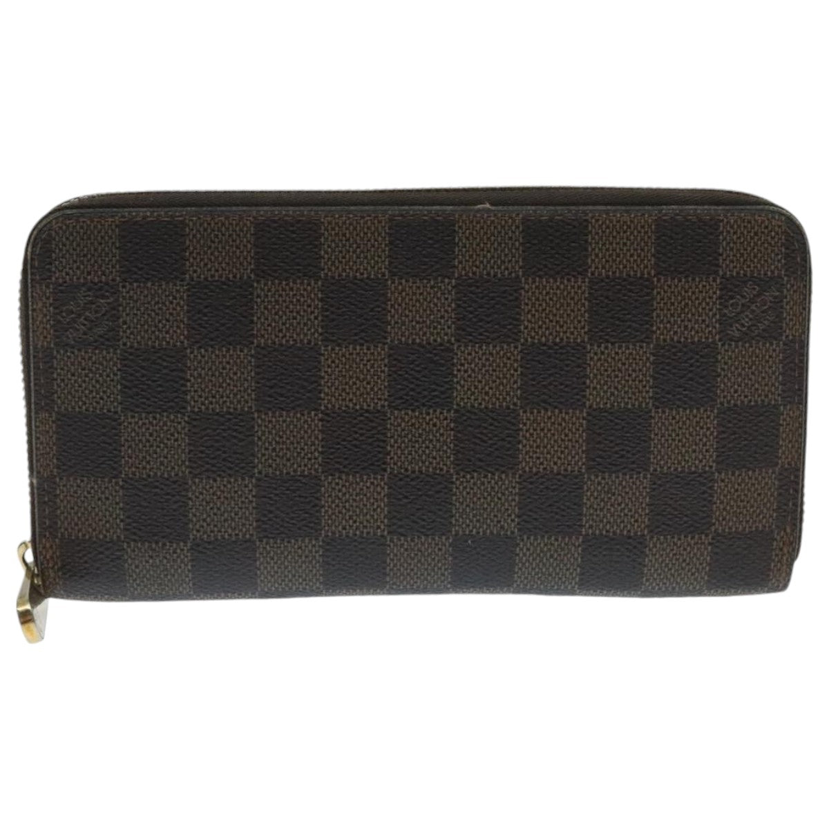 LOUIS VUITTON Damier Ebene Zippy Wallet Long Wallet N41661 LV Auth 94256