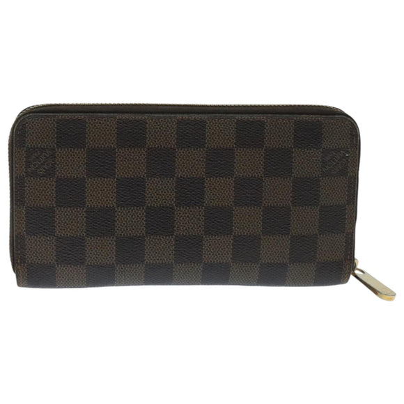LOUIS VUITTON Damier Ebene Zippy Wallet Long Wallet N41661 LV Auth 94256