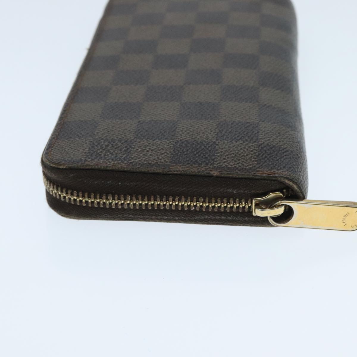 LOUIS VUITTON Damier Ebene Zippy Wallet Long Wallet N41661 LV Auth 94256