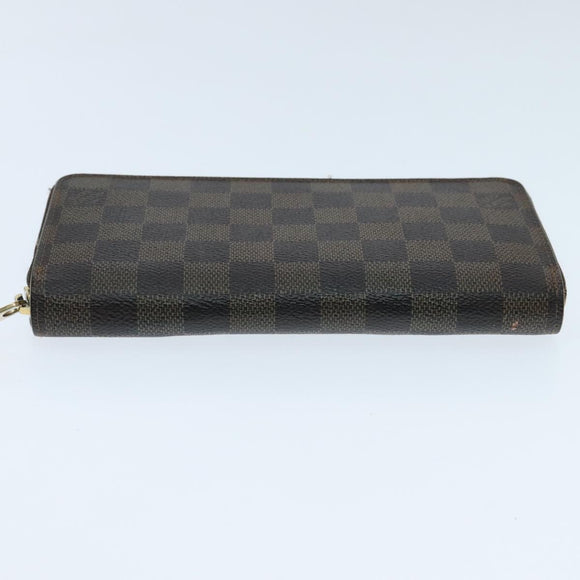 LOUIS VUITTON Damier Ebene Zippy Wallet Long Wallet N41661 LV Auth 94256