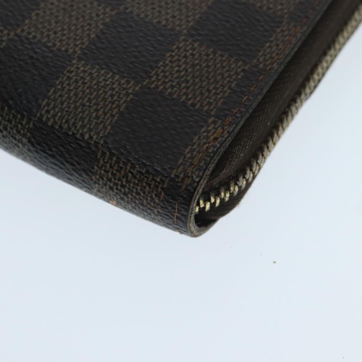 LOUIS VUITTON Damier Ebene Zippy Wallet Long Wallet N41661 LV Auth 94256