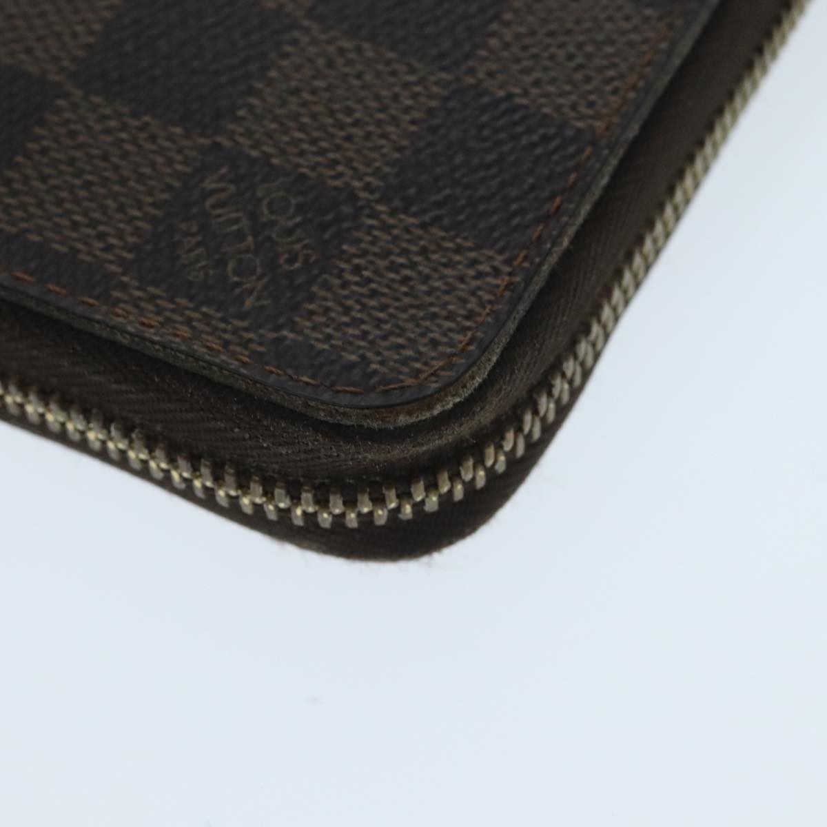 LOUIS VUITTON Damier Ebene Zippy Wallet Long Wallet N41661 LV Auth 94256