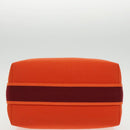 HERMES Pouch Cotton Orange Silver Auth 94262SM-5
