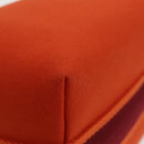 HERMES Pouch Cotton Orange Silver Auth 94262SM-16