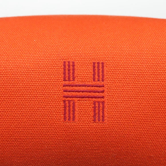 HERMES Pouch Cotton Orange Silver Auth 94262SM