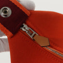 HERMES Pouch Cotton Orange Silver Auth 94262SM-10