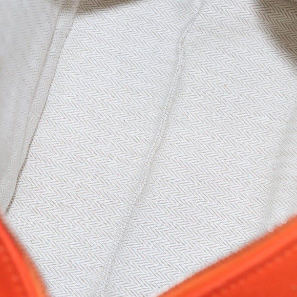 HERMES Pouch Cotton Orange Silver Auth 94262SM