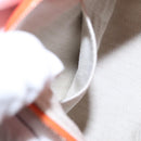 HERMES Pouch Cotton Orange Silver Auth 94262SM-24