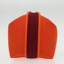 HERMES Pouch Cotton Orange Silver Auth 94262SM-4