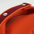 HERMES Pouch Cotton Orange Silver Auth 94262SM-6