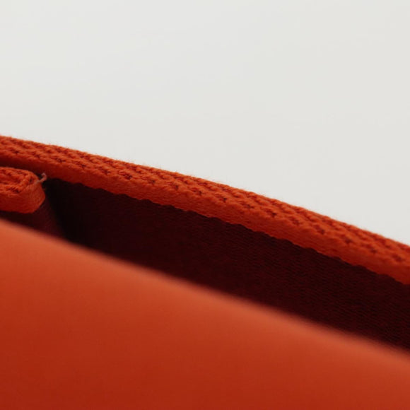 HERMES Pouch Cotton Orange Silver Auth 94262SM