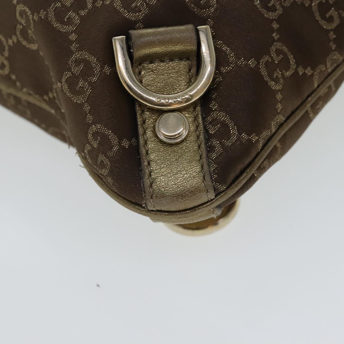 GUCCI GG Canvas Abbey Shoulder Bag Brown Gold 131326 Auth 94297