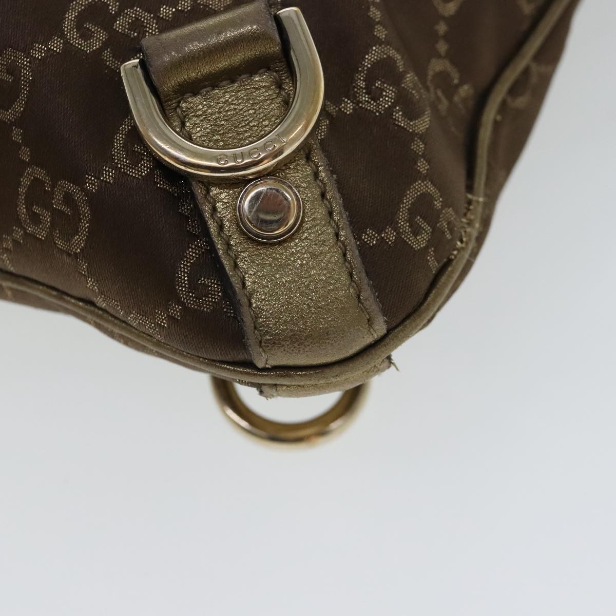 GUCCI GG Canvas Abbey Shoulder Bag Brown Gold 131326 Auth 94297