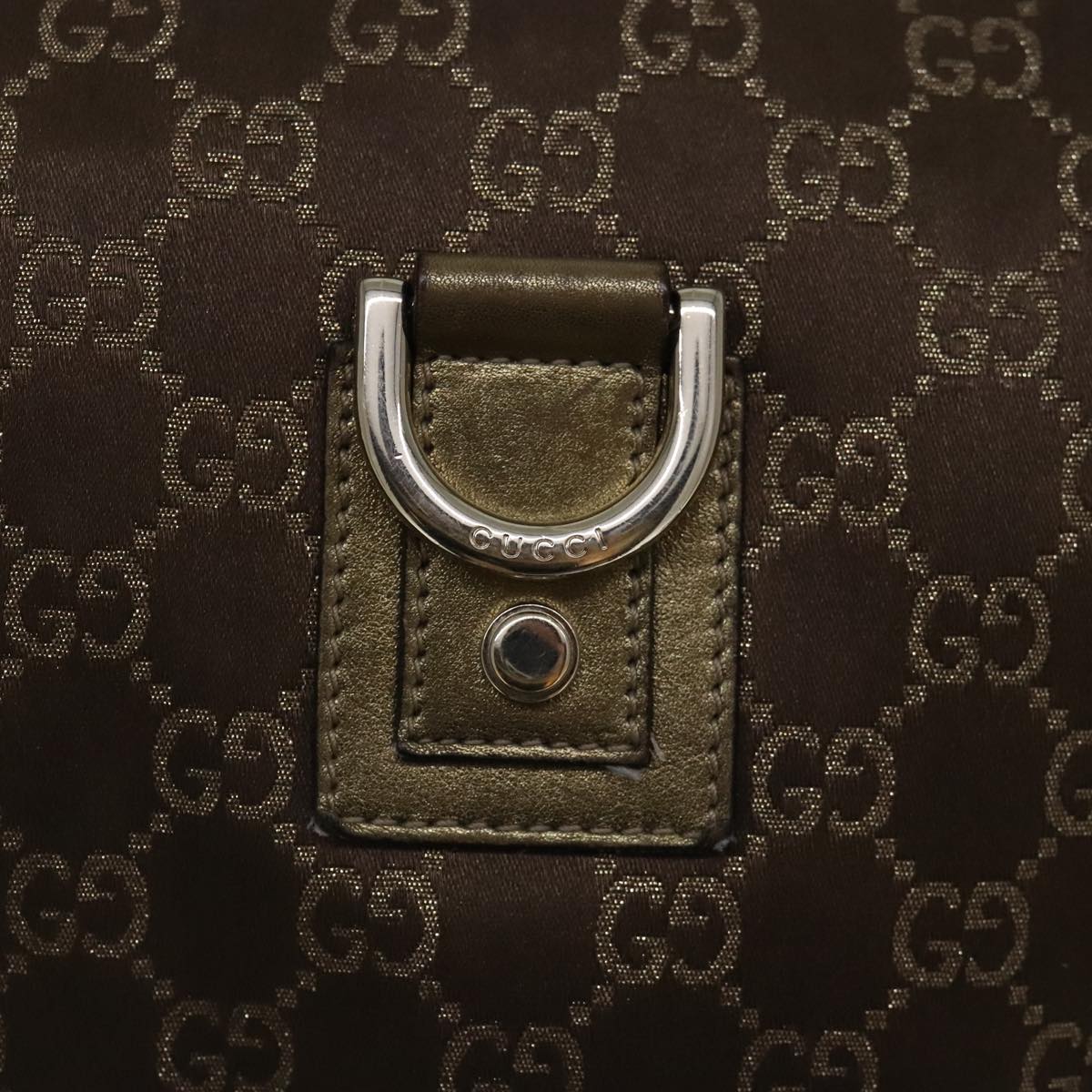 GUCCI GG Canvas Abbey Shoulder Bag Brown Gold 131326 Auth 94297