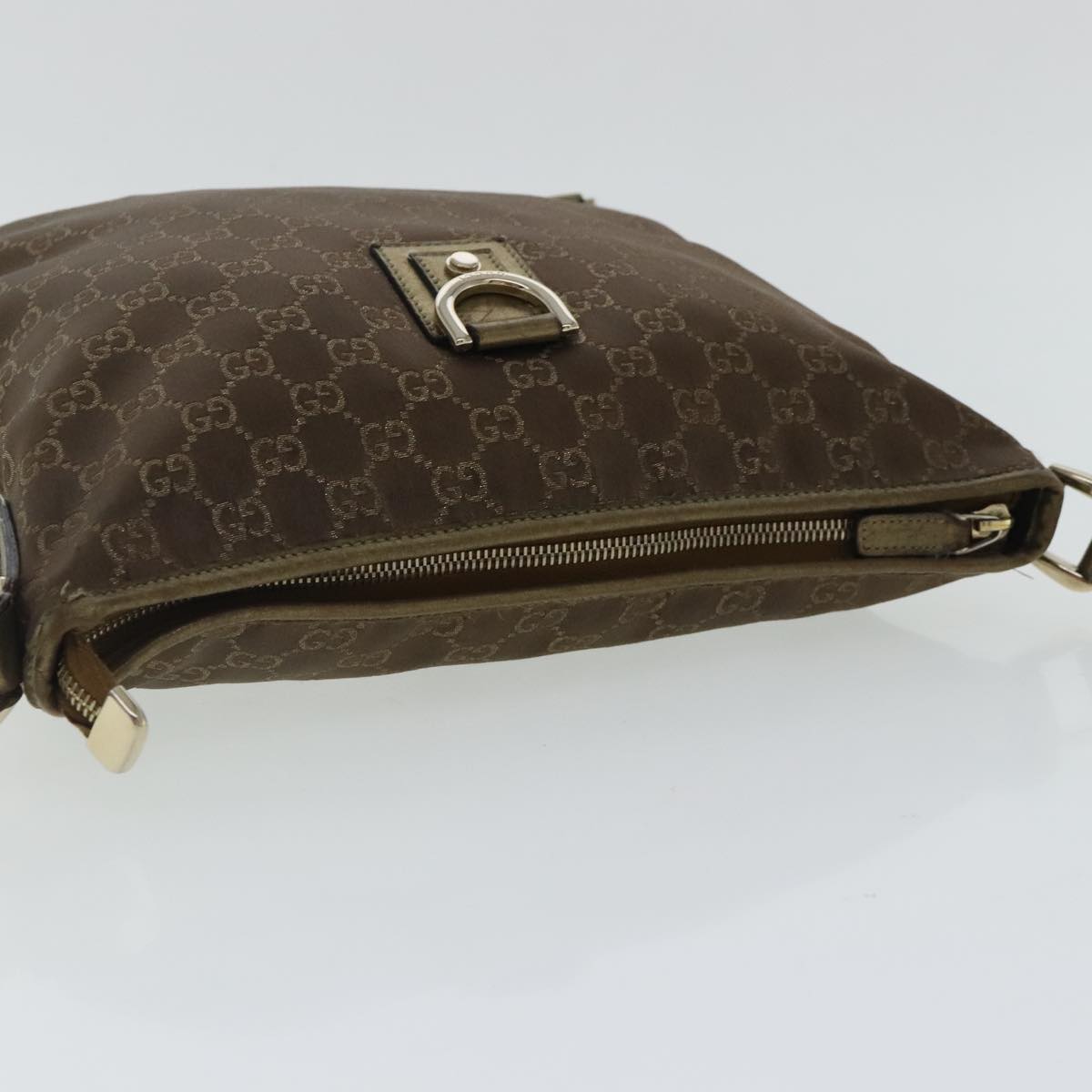 GUCCI GG Canvas Abbey Shoulder Bag Brown Gold 131326 Auth 94297