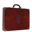 CARTIER Attache Case Suede Leather Bordeaux Gold Auth 94309-1