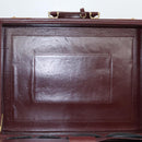 CARTIER Attache Case Suede Leather Bordeaux Gold Auth 94309-15
