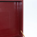 CARTIER Attache Case Suede Leather Bordeaux Gold Auth 94309-16