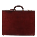 CARTIER Attache Case Suede Leather Bordeaux Gold Auth 94309-3